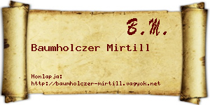 Baumholczer Mirtill névjegykártya